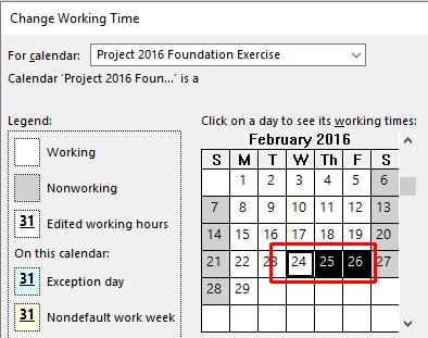 Microsoft Project 2016 Foundation - Page 31 Type Holiday Time in the