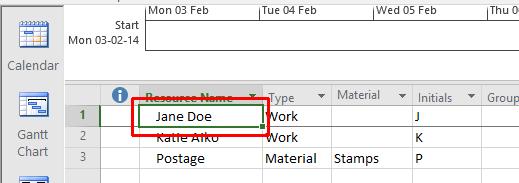 Microsoft Project 2016 Foundation - Page 76 Enter the following rate information for Postage. Type 0.5 in the Std. Rate column and press Enter. Your resource sheet should look like this.