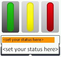 User interface Select colors to represent your status: Green: Available Yellow: Away Red: Busy or Do Not Disturb Location icon. Indicates the configuration for your current call facility.