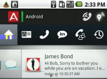 About Avaya one-x Mobile Preferred for IP Office In the area below the Status bar, the Home screen displays an icon for each type of communication: Instant Messages, Voicemail, and Conference Call.