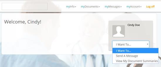 Patient Documents in mydocuments View Clicking on mydocuments then selecting Document