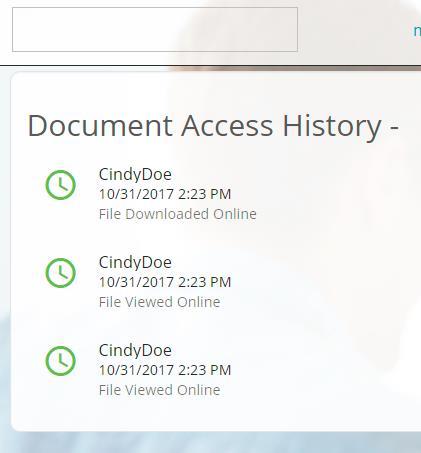 Patient Documents View Access Details Patients can view the document access details by clicking on the View Access Details hyperlink.