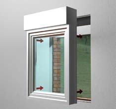 The window frames which the shutters are being attached to are measured to obtain the shutter dimensions. The packers required must already be fitted to the window frames by the window manufacturer.
