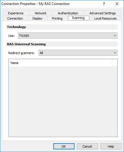 Scanning On the Scanning tab page, you can specify a specific scanner that should be used when one is required by a published resource. Use. Allows you to select a scanning technology.