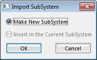 Importing the Generic Hydraulic Cylinder Subsystem To import the hydraulic cylinder subsystem: 1. From the File menu, click Import. 2. From the list of files, choose Hydraulic_Cylinder.rdsb.