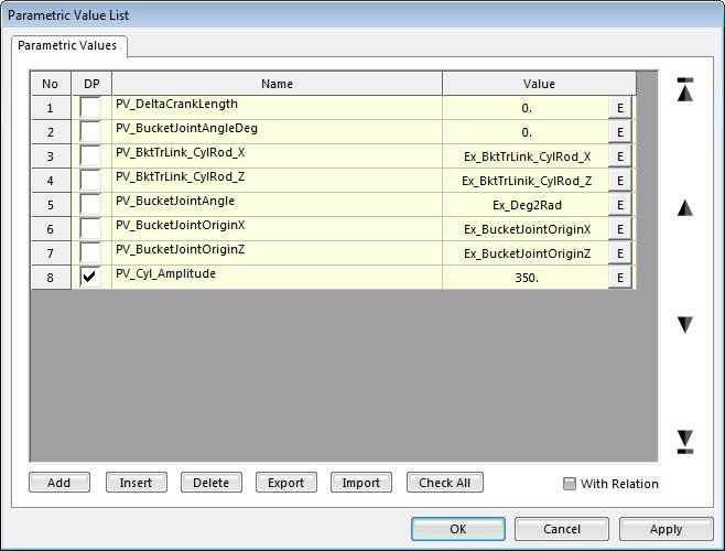 Select PV_Cyl_Amplitude as shown below and then click OK to go return to the Parametric Value Connector List dialog box. 6.