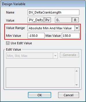Click Add in the Design Variables area. 3. In the Design Variable List dialog box that appears, click Create. 4.