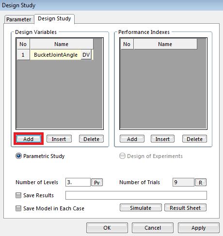 Click PV next to the Value text box and then select PV_DeltaCrankLength from the Parametric Value List dialog box (second dialog box on the right). 6.