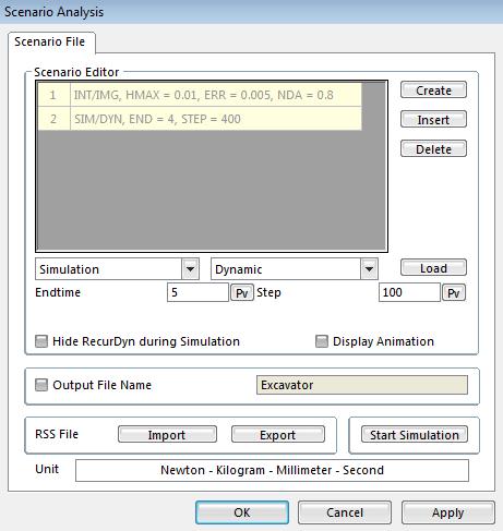 From the Simulation Type group in the Analysis tab, click Scenario. 2. In the Scenario Analysis dialog box, click Insert. 3.