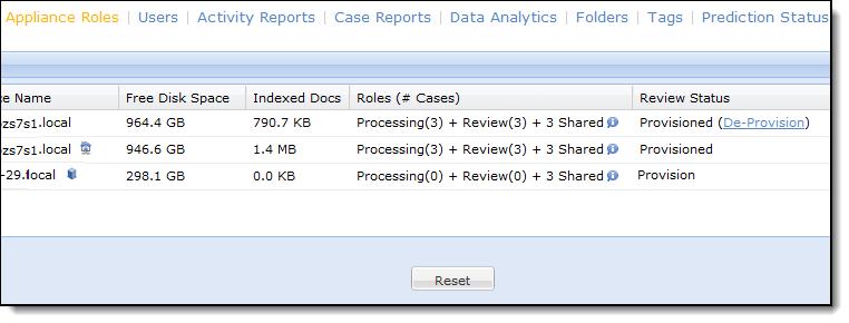Managing the ediscovery Platform : Initial Configuration of the ediscovery Platform PAGE: 67 Case-Level: Provisioning To assign review and processing appliances to be used immediately without running