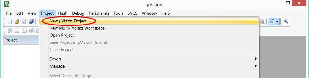 In the New uvision Project window, browse to the folder project1 you just created in My Documents folder. 11.