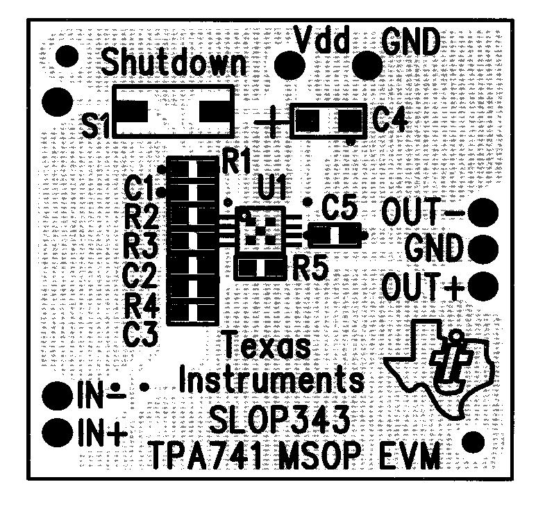 TPA741 MSOP EVM PCB Layers 2.4.4 TPA741 MSOP EVM PCB Layers Figure 2 5.