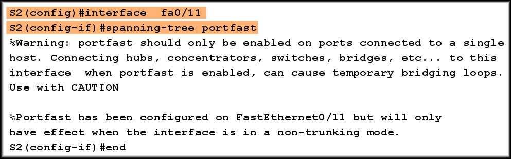 Cisco PortFast Cisco has addressed this issue with their PortFast technology. The port is configured as an access port.