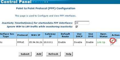 6. Sačekajte otprilike minut kako bi se ADSL router restart-ovao sa default vrijednostima i kako bi se pojavio PPPoE interface.