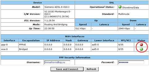 Download/Upload konfiguracije ADSL router-a putem.cfg fajla Unesite u web browser adresu 19