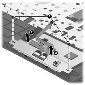 TouchPad button board Description Spare part number TouchPad button board (includes cable) 747127-001 Before removing the TouchPad button board, follow these steps: 1. Shut down the computer.