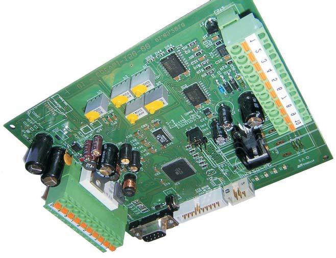 The SF-586b Converter Electronic Board 1 2 3 4 8 7 9 5 6 1. 10 pin plugged spring-cage connector for all inputs and outputs 2. 9 pin SUB-D connector for the keyboard 3. Connector for the display 4.
