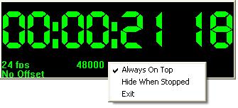 Utilities Floating Timecode This allows a scaleable timecode display to be placed on the screen.