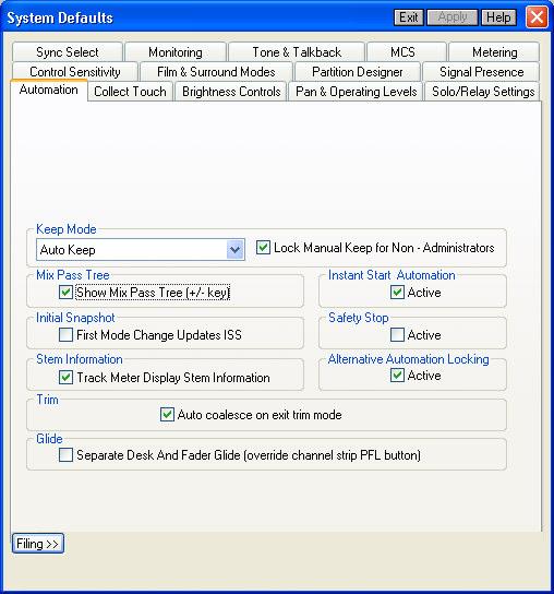Encore Plus for 88RS User Manual Issue 3.1 Preferences Allows users to establish and set various system options.