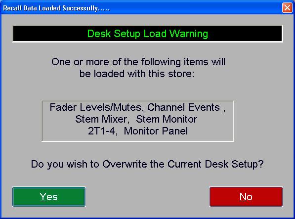 Issue 3.1 Encore Plus for 88RS User Manual The Load Recall dialogue box will be displayed. It has a list which shows the names of all existing Recall files.
