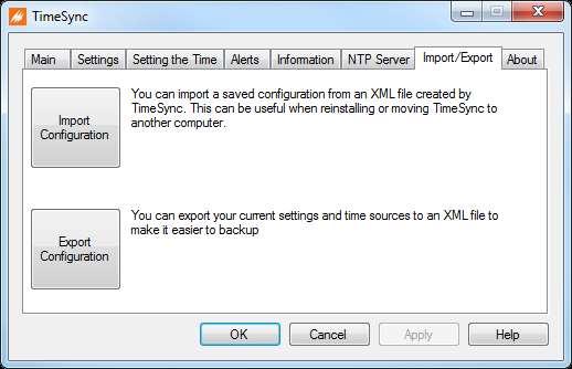 IMPORT/EXPORT TAB The Import/Export Tab allows you to back up your configuration as a security