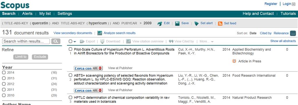 SCOPUS: ANALYZE RESULTS you can analyze results by
