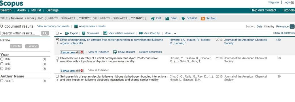 SCOPUS: CITED BY with "View Cited by" you can