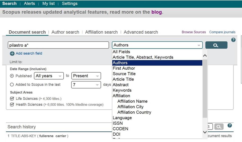 SCOPUS: AUTHOR SEARCH you can search the works by an