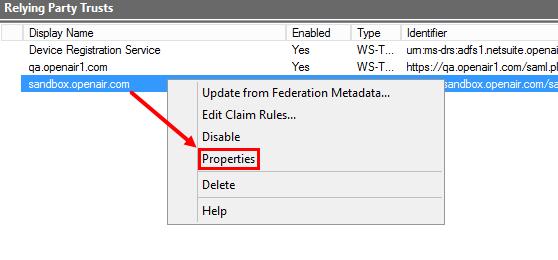 Provider Integration Setup 4 13. Click the Monitoring tab and clear the Monitor relying party option. Click Apply. 14. In the Encryption tab, click Remove and click Yes in the confirmation message.