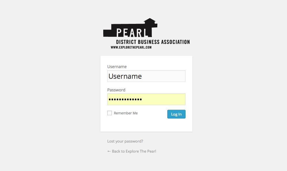 If you can t recall the email address or user name of your account, please contact Julie Gustafson, PDBA Executive Director via email at julie@explorethepearl.com.