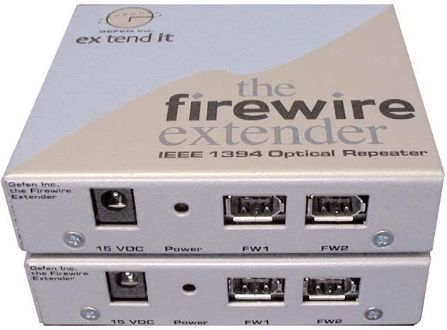 Technical Specifications Includes: 1x 6 Firewire cable (M-M) 1x 15 VDC Powersupply 1x Firewire Extender Kit (Includes one Sender & one Receiver unit per