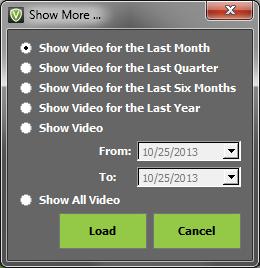 LOADING OLDER VIDEOS When accessing the Client, only the last 7 days of video files are displayed.