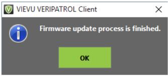 Click OK to finish the firmware update process.