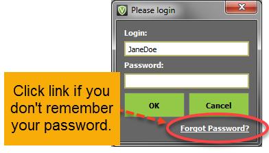 Contact your Program Administrator for a Login and Password. Note: The password field is case sensitive. After entering your Login and Password, click OK.