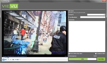 The VERIPATROL Client Application window displays a list containing all videos that have been uploaded. It is now safe to turn off and disconnect the camera from the computer.