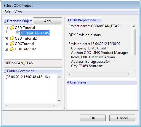 ODX-LINK Tutorial ETAS Select the OBD ECU that you want to use for hardware configuration and click OK. The relevant OBDonCAN devices are created and configured automatically.