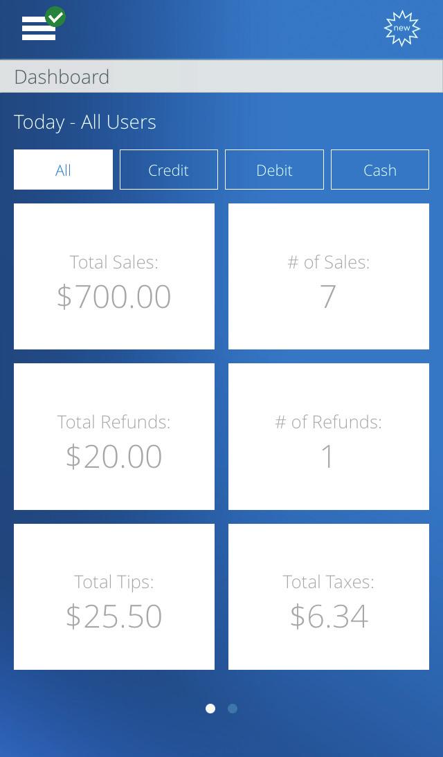 Reviewing Sales With Chase Mobile Checkout PLUS, you can track daily sales statistics performed by you or your staff.