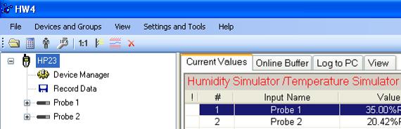 Page 15 of 27 Lo-Alarm, Hi-Alarm, Hysteresis: Alarm conditions can be defined for humidity, temperature and the calculated parameter.
