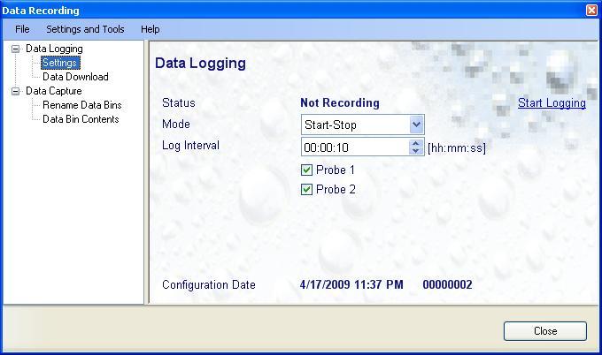 Page 22 of 27 4 DATA RECORDING Data Recording is used to configure the data recording functions of the HP23, to start and stop data logging by the HP23 and to download the recorded data to the HW4 PC.