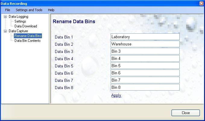 Page 25 of 27 After renaming one or several data bins with a user specific
