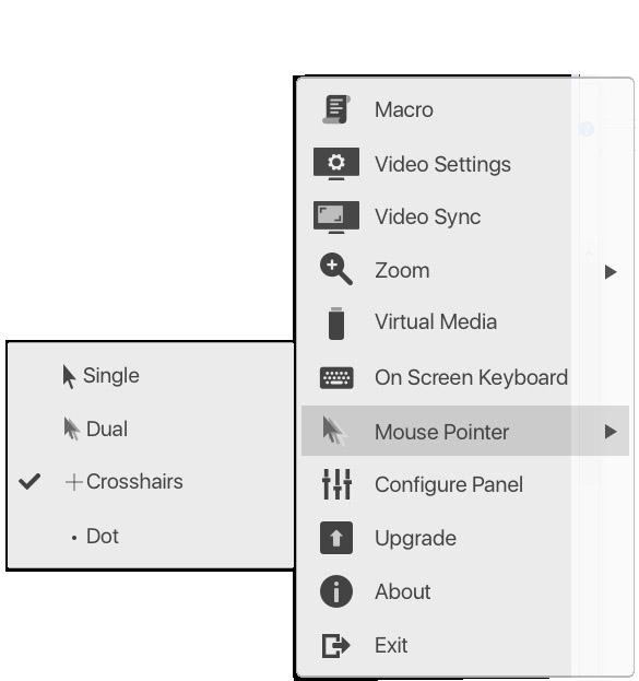 Mouse Pointer GUCS211V offers a number of mouse pointer options when working in the target computer s display.