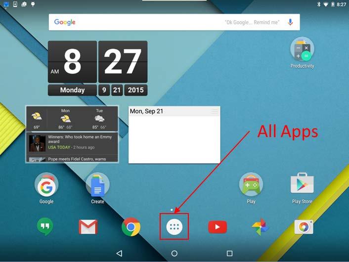 Introduction In this lab, you will place apps and widgets on the home screen and move them between different screens. You will also create folders.