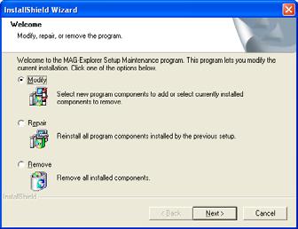 program screen appears, it means the Magnetek Explorer program is already