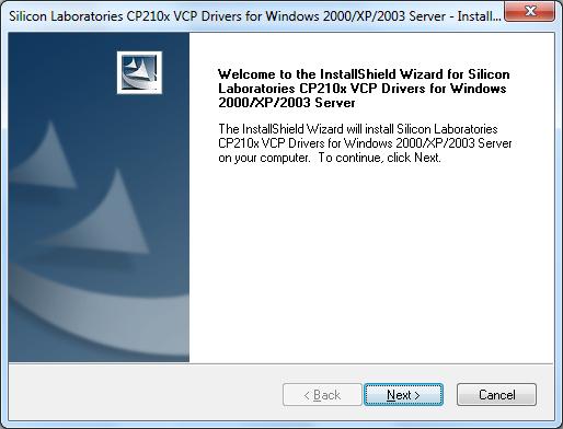 Installation of USB to Port driver 1.