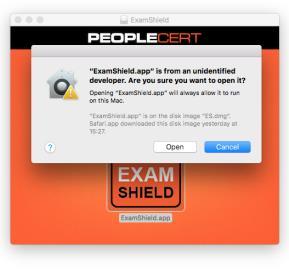 Step 2: Log In to the ExamShield 10 Minutes prior to the exam For Windows Click OK to login to the ExamShield.