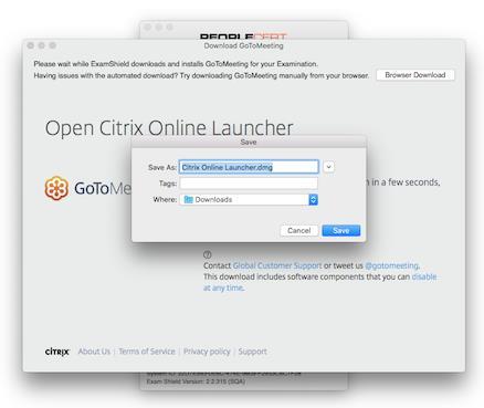If GoToMeeting does not install automatically, run the downloaded file (Citrix Online Launcher.dmg) from the location you saved the file at an earlier stage.