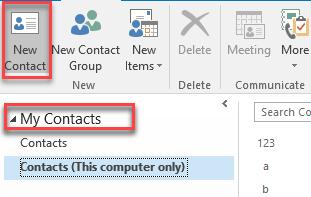 If you want to immediately create another contact, choose Save & New (this way, you don't have to start over for each contact).