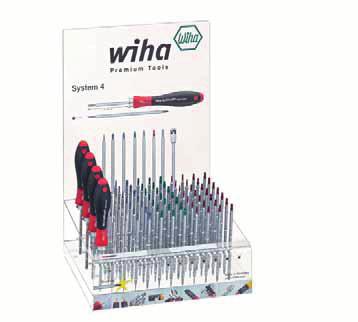 Safety Notice: Wiha ESD screwdrivers are non-insulated, therefore not suitable for working on live parts. SYSTEM 4 display and ESD set. SYSTEM 4 ESD sets. 269 VB1 SYSTEM 4 display.