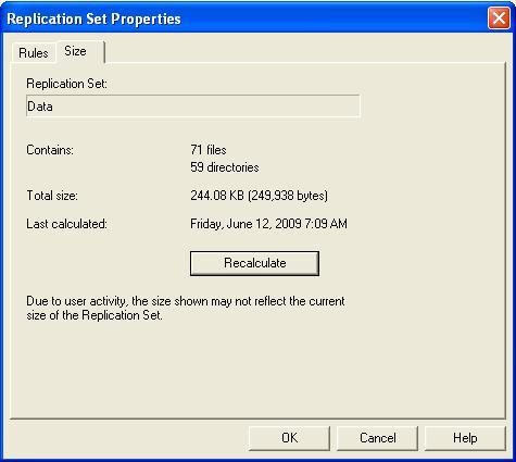 Calculating replication set size While Carbonite Move is mirroring, the right pane of the Replication Console for Linux displays statistics to keep you informed of its progress.