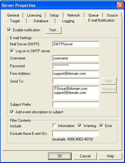 E-mailing system messages You can e-mail system messages to specified addresses.